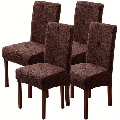 Chair Cover Set of 4 or 6 Stretch Jacquard Dining Slipcovers in Eight Available Color Choices
