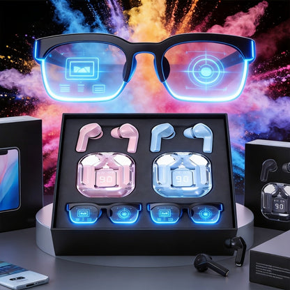 Smart Glasses HiFi Audio Sunglasses with Real-Time Translation, Bluetooth Calls and Five Glasses or Headphone Bundle Options