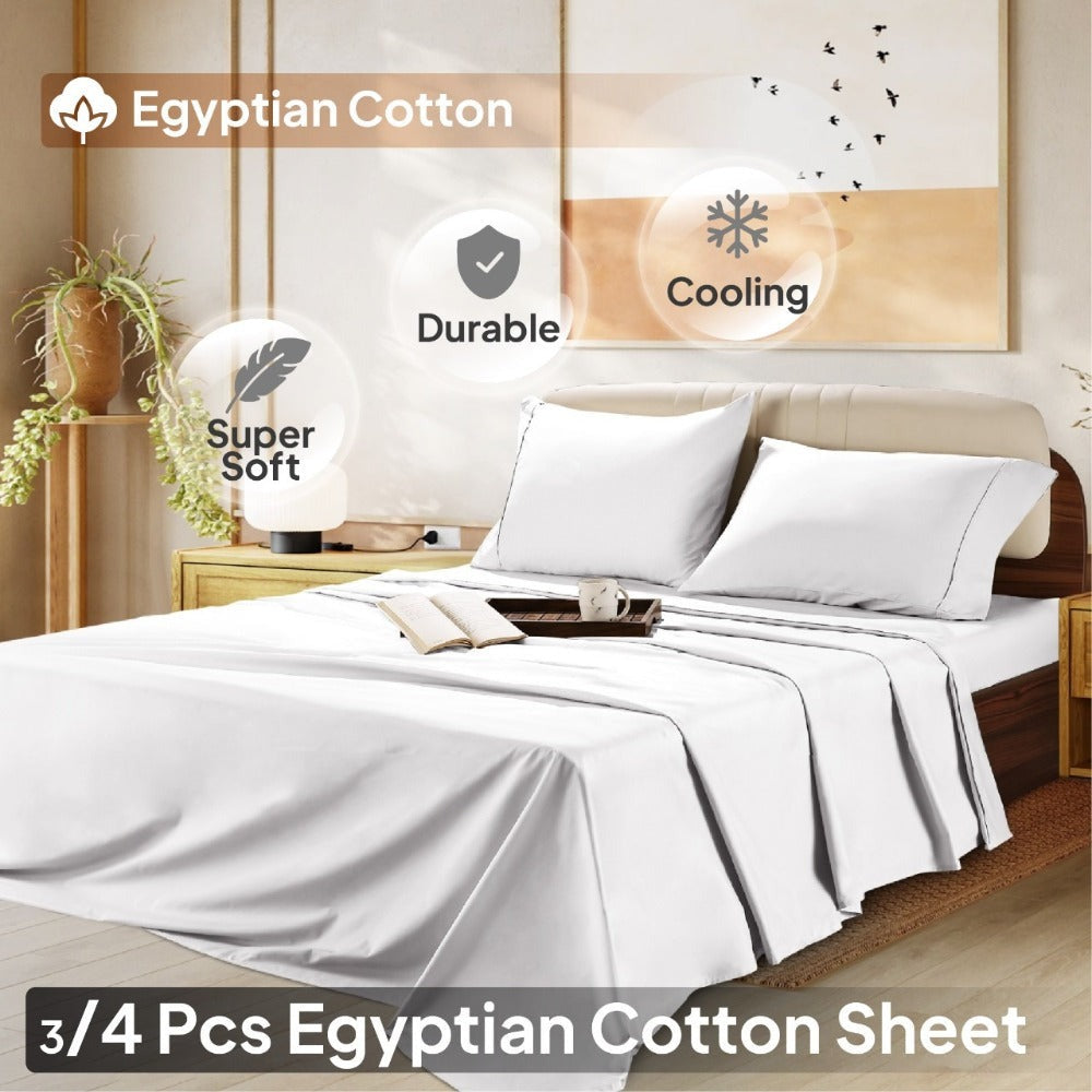 1000 Thread Count Egyptian Cotton Sheet Set with 16-Inch Deep Pocket in Twin, Full, Queen and King Sizes