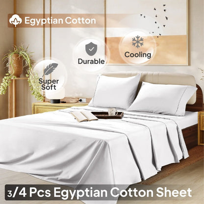 1000 Thread Count Egyptian Cotton Sheet Set with 16-Inch Deep Pocket in Twin, Full, Queen and King Sizes