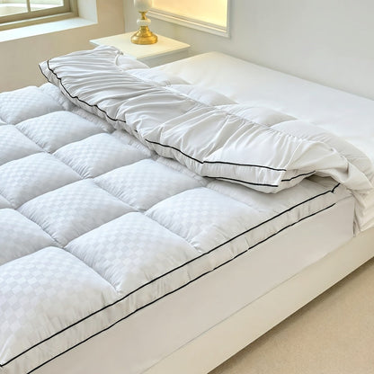 Mattress Topper 1000GSM Quilted Pillow Top with Fitted Deep-Pocket Skirt in Four Bed Sizes