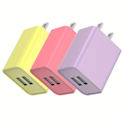 USB Wall Charger Cube Multi-Pack 2/3/4-Pack Dual Port 5V 2.1A with Short Circuit Protection, 100-240V Universal AC Adapter US Plug for iPhone 17 16 15 14 13 12 SE 11 Pro Max, Google Pixel, Huawei Android