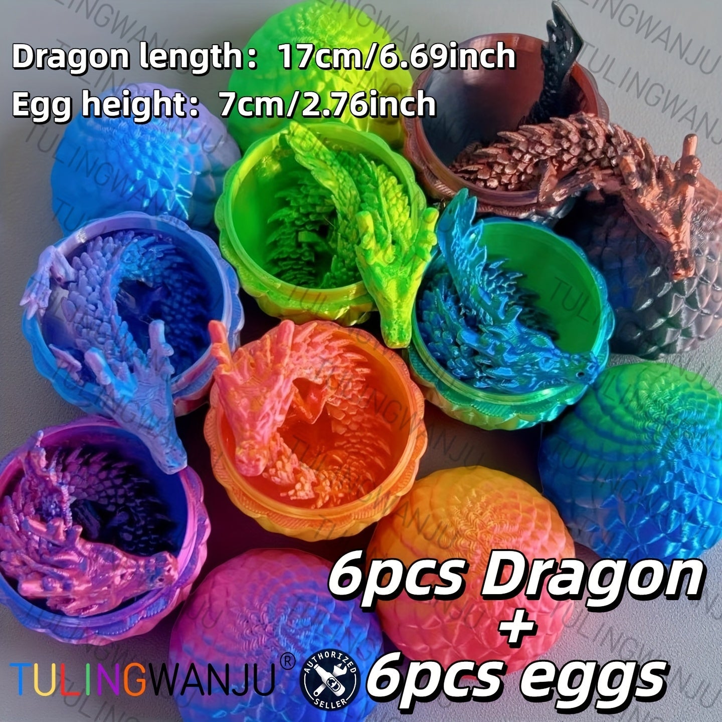 Dragon Figurine & Dragon Egg Set 12pcs – Fantasy Collectible Statues 11.81" Dragon Statue + 3.54" Egg Ornaments Random Colors Home Decor Gift for Dragon Lovers Collectors Teens Birthday Christmas