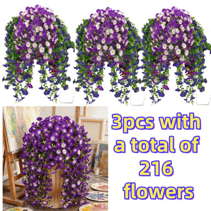 Three-Piece Artificial Rose Vine Garland with 216 Listed Flowers in Twelve Exact Color Combinations