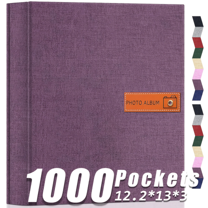 Linen-Cover Photo Album for 4 x 6-Inch Prints in Six Colors, with 200- or 1,000-Pocket Options