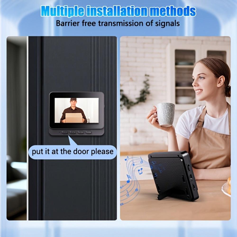Video Doorbell with Indoor Monitor, Two-Way Communication, Night View and Wall-Mount Hardware in One Selection