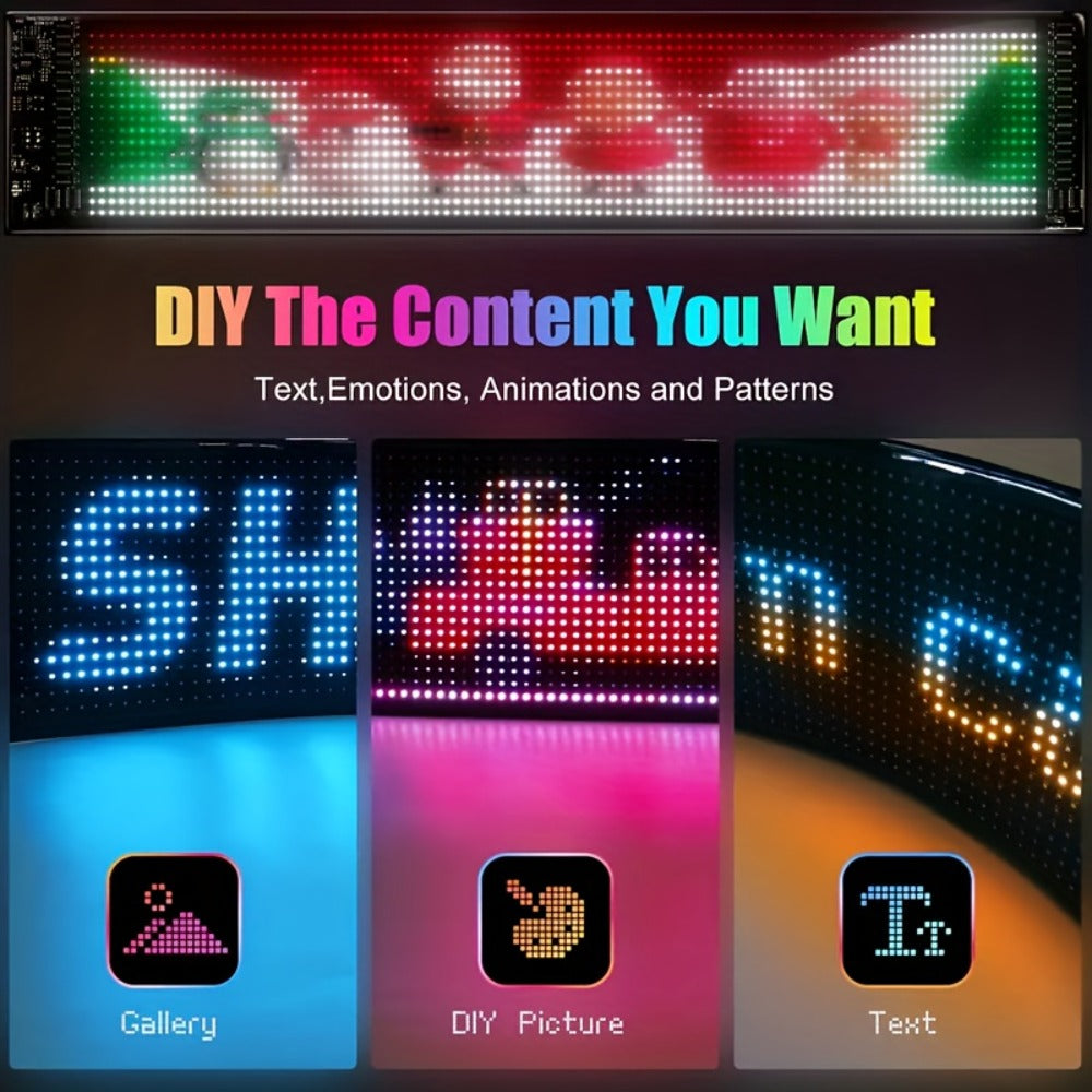 Programmable LED Demon Eyes Sign 2 Pack App Controlled - Synchronized Flashing, Scrolling Text Display