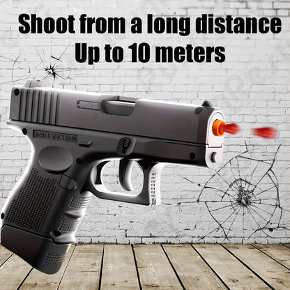 Compact Black Toy Foam-Dart Blaster with Orange Tip, Two Magazines, 12 Shells and 100 Darts