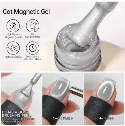 15ml CA14 Cat Eye Gel Polish in Plum Bordeaux with Magnetic Color Effect and UV/LED Lamp Curing Label