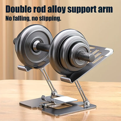 Two-in-One Foldable Laptop Stand with Side Phone Holder and Two Exact Black or Silvery Checkout Options