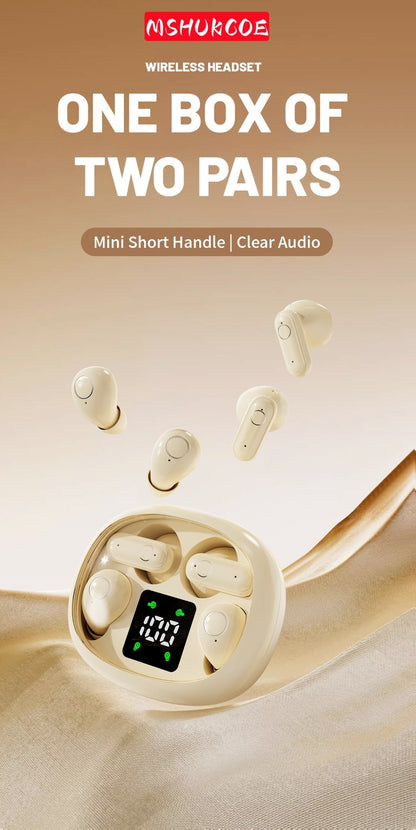 Four-Earbud Wireless Set with Two In-Ear Styles, Digital Charging Case and Three Color Options