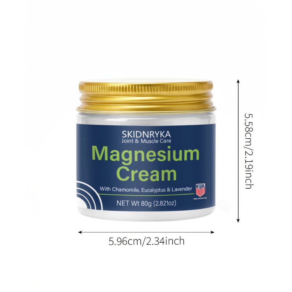 Body Cream SKIDNRYKA Magnesium 80g Jars Two-Piece Set with Chamomile Eucalyptus and Lavender Callouts