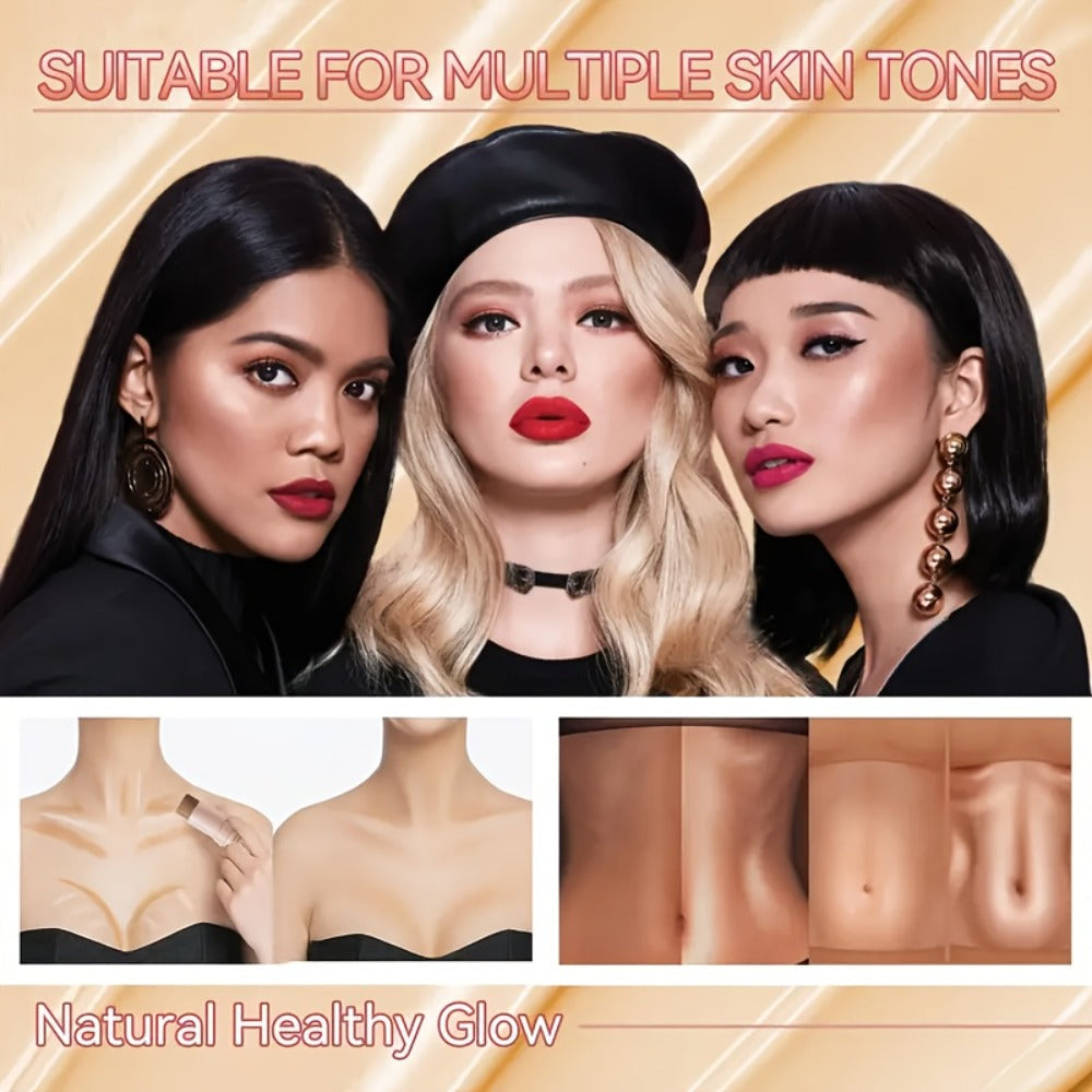 Cream Contour Stick Set 3-in-1 with Blush Highlighter & Bronzer — Squalane Non-Greasy water-resistant extended-wear Sculpting Kit, Matte &