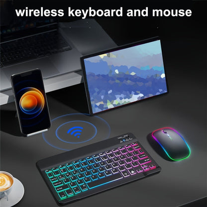 Slim White Wireless Keyboard and Mouse Set with Rechargeable Type-C Keyboard and Backlit Key Presentation