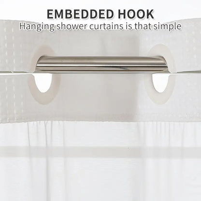 Hookless Waffle Shower Curtain with Snap-In Liner, Sheer Top Window, Four Colors and 74 x 71-Inch Size