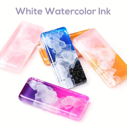 Gel Nail Polish – Blooming White Watercolor Gradient Flower Effect — Semi-Permanent Soak-Off LED UV Nail Art Ink, Floral Marble Manicure…