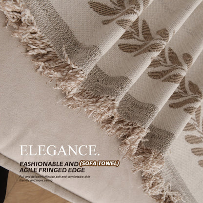 Chenille Jacquard Sofa Cover 300GSM - Pet Friendly Non-Slip Machine Washable All-Season Couch Slipcover for 1 2 3 4 Seater Living Room Bedroom Office, 2 Colors