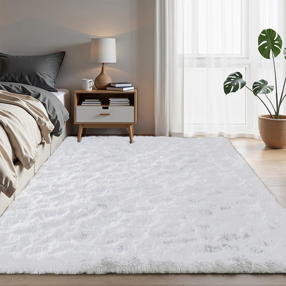 Area Rug Fluffy Tie-Dye Machine-Woven Mat at 1000 g/m² in Eight Colors and Three Indoor Sizes