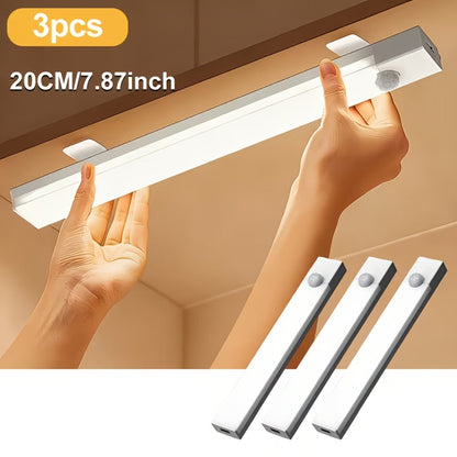 Night Light Motion Sensor LED Bar with USB Rechargeable 400mAh Battery, Three Brightness Levels and Six Size-Pack Options