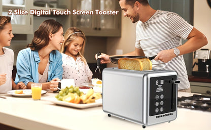 Touch-Screen Two-Slice Toaster with Seven Browning Levels, Five Modes and Stainless-Tone Housing