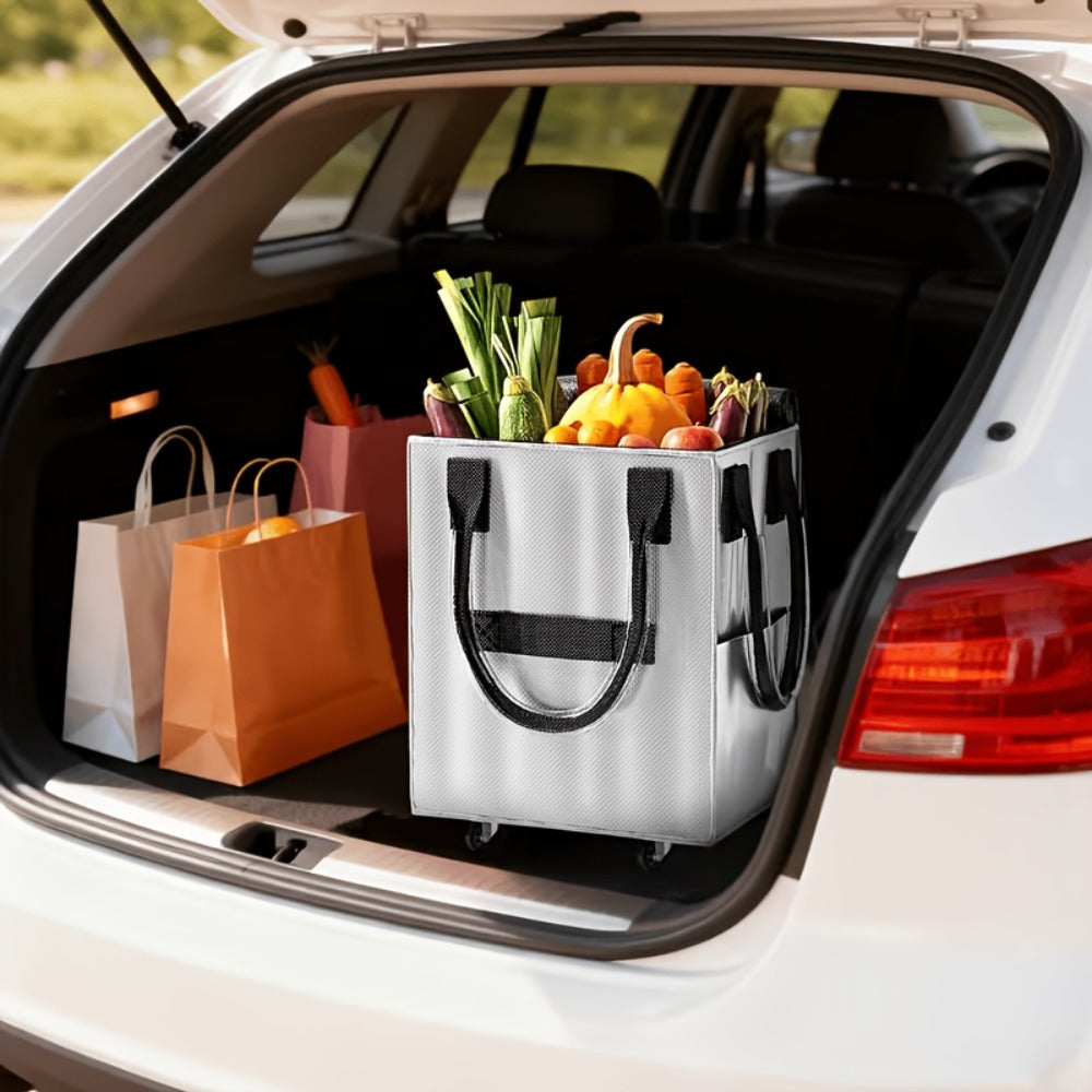 60 L Rolling Grocery Bag with Wheels in Black or Rose Gold for Shopping, Travel and Utility Use