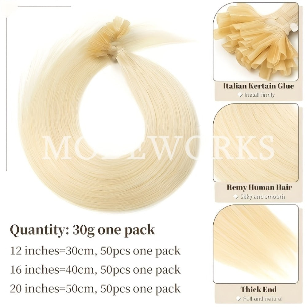 U-Tip Wavy Hair Extensions in 12, 14, 16, 18 or 20 Inch Lengths and 11 Protected Color Labels