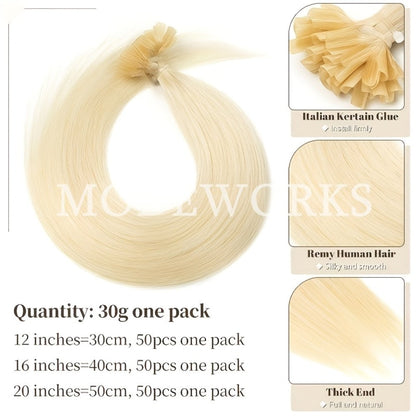 U-Tip Wavy Hair Extensions in 12, 14, 16, 18 or 20 Inch Lengths and 11 Protected Color Labels