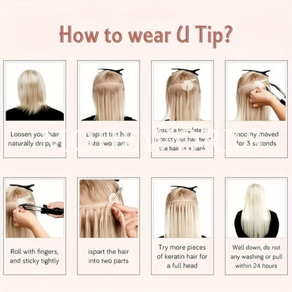 U-Tip Wavy Hair Extensions in 12, 14, 16, 18 or 20 Inch Lengths and 11 Protected Color Labels