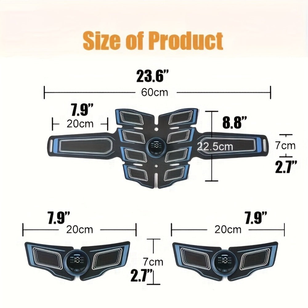 EMS Muscle Stimulator Belt – TENS Body Massager for Muscle Toning, Pain Relief & Full Body Relaxation | Adjustable Modes, USB Charging, Fitness Shaper for Home Gym Use