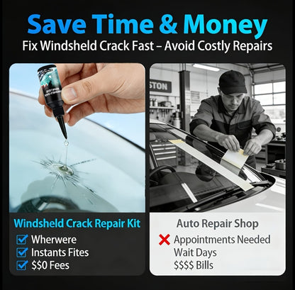 Windshield Repair Kit – Nano Resin Fix for Chips, Bullseye & Star Cracks in 15 Minutes, DIY Glass Crack Repair with Suction Injector, Restores Optical Clarity, Prevents Spreading