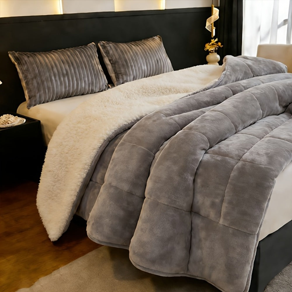 Reversible Sherpa Fleece Comforter Set in 40 Size and Color Options for Twin XL, Full, Queen or King Beds