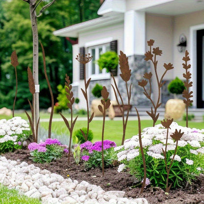 Metal Flower Stems | Rusty Wild Bouquet Vase Outdoor Garden Decor