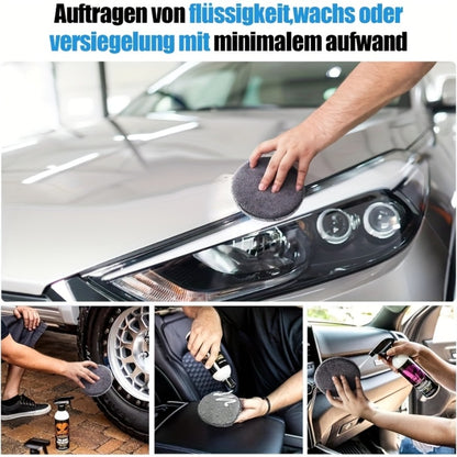 11-Piece Car Cleaning Kit with Microfiber Wash Mitts, Tire Brushes, Applicator Pads and Gray Storage Bag