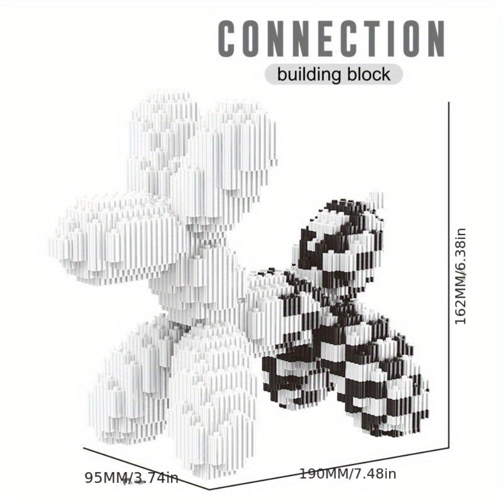 Balloon Dog Building Block Sculpture in Five Pictured Designs with 7.48-Inch Length for Adult Pop Art Display