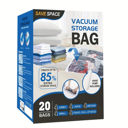 Vacuum Storage Bags Space Saver Bags for Clothes Comforters Bedding Travel Luggage – Extra Thick Jumbo Seal Bags 4pcs 8pcs 10pcs 12pcs 20pcs 30pcs