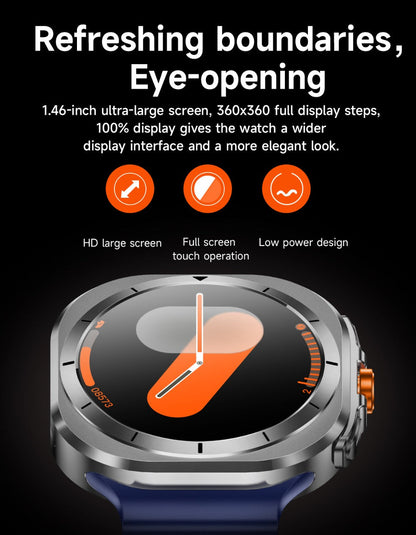 Smart Watch Round Display with Wireless Calling, Custom Faces and Orange, Black, White or Blue Band