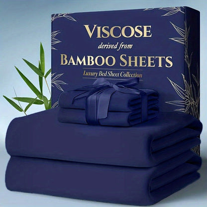 Bed Sheet Set 6-Piece Bamboo Fabric with 40–44 cm Pocket, Double-Stitched Edges and Seven Colors