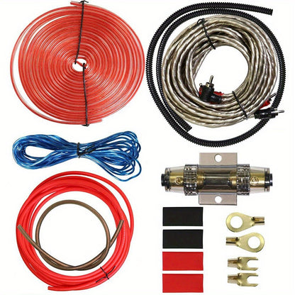 Amplifier Wiring Kit 10 Gauge 1500W - Complete Car Audio Amp Install Kit with RCA Cable, Power & Ground Wire, Remote Cable, AGU Fuse Holder, OFC Subwoofer Wiring