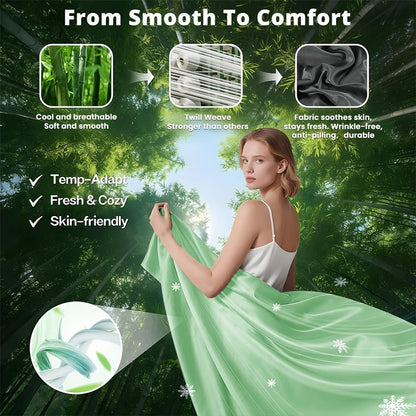 Sheet Set, Four-Piece 30% Lyocell and 70% Viscose Bedding with 18-to-24-Inch Fitted Pocket and Twelve Colors