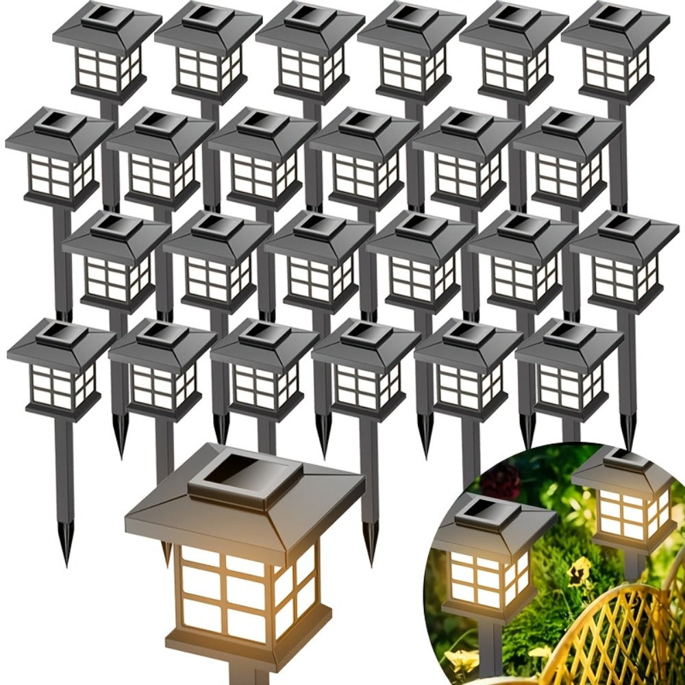 Solar Garden Lights Pathway Stakes in 6/12/24-Piece Sets with Warm, Cool or Multicolor Options
