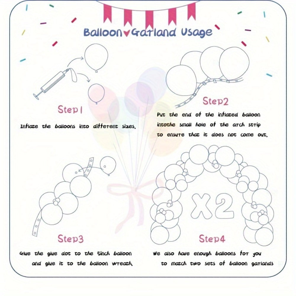 Party Decorations 422-Piece Rainbow Balloon Arch Kit with Four Balloon Sizes and Garland Accessories
