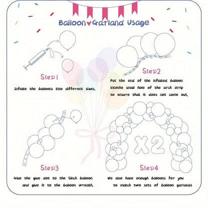 Party Decorations 422-Piece Rainbow Balloon Arch Kit with Four Balloon Sizes and Garland Accessories