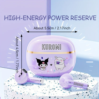 Sanrio Hello Kitty Kuromi Cinnamoroll Wireless Earbuds Bluetooth 5.0 Cute Kawaii Design 3 Styles Power Display Touch Control Girls Gift