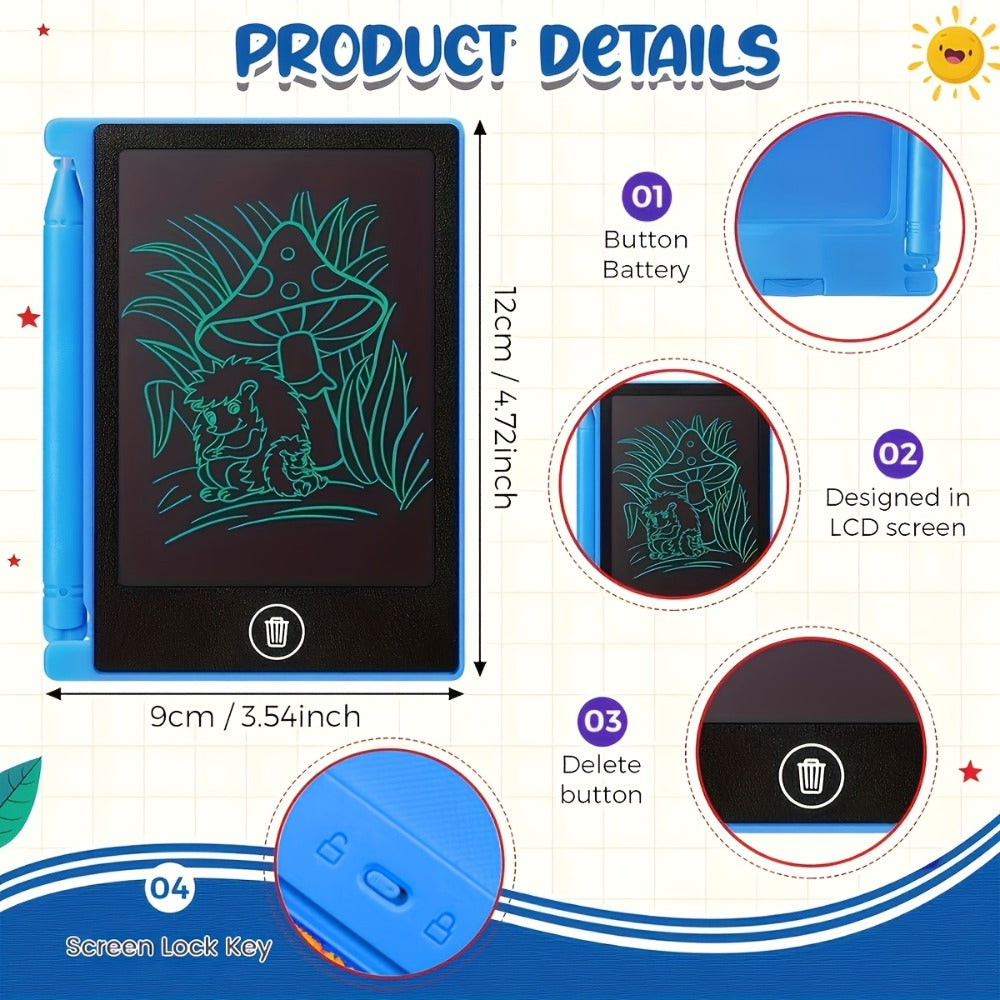 32-Piece 4.5-Inch Mini LCD Drawing Tablet Set with Styluses and Multicolor Frames for Group Activities