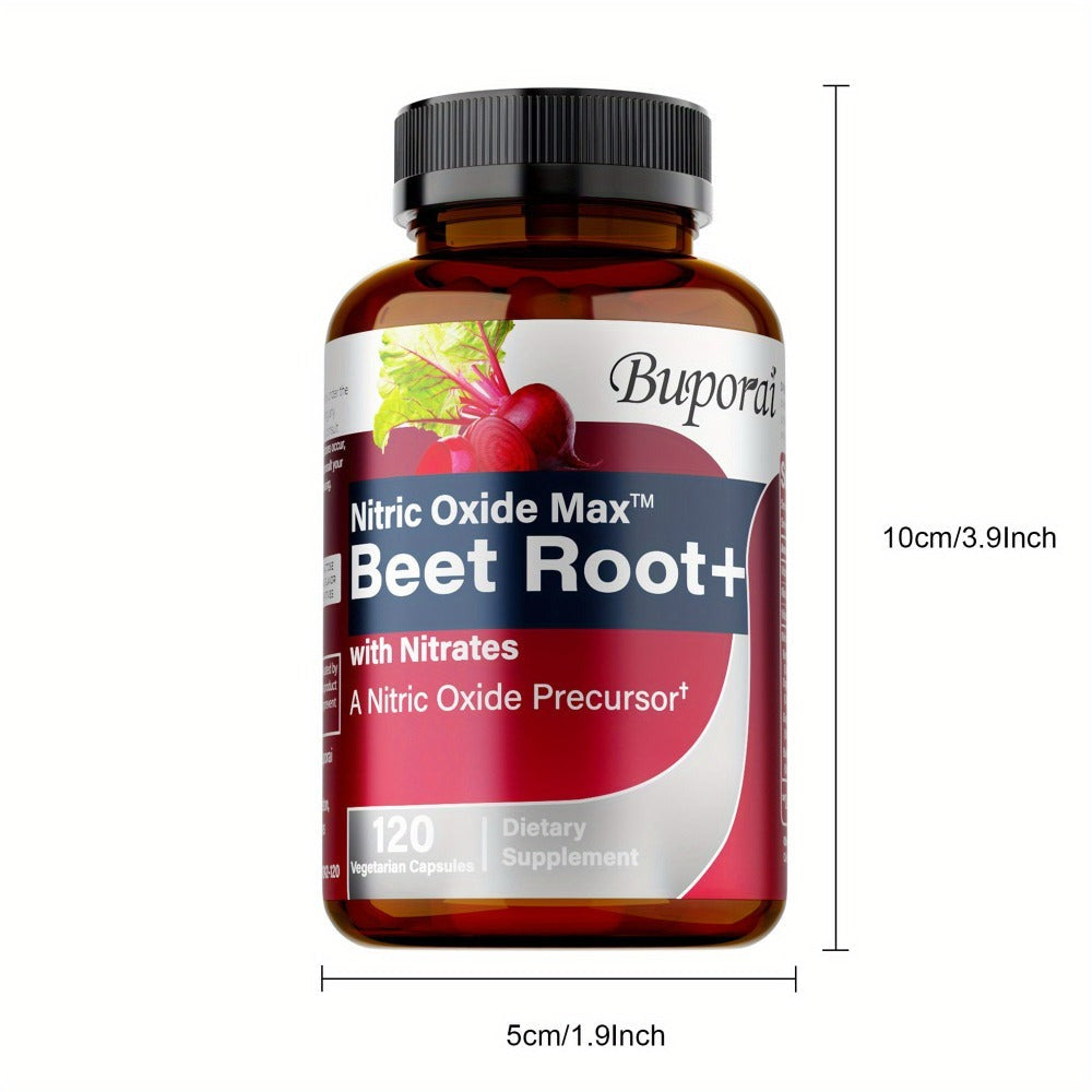 Dietary Supplement Beet Root Capsules with Source-Listed Nitrates, Black Pepper and Antioxidants, 120 Count