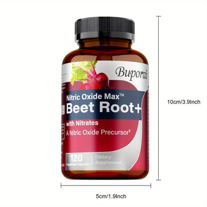 Dietary Supplement Beet Root Capsules with Source-Listed Nitrates, Black Pepper and Antioxidants, 120 Count