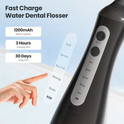 350 ml Cordless Water Flosser Kit with Six Jet Tips, Five Mode Labels, USB Cable and Manual