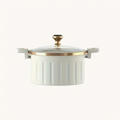 2.64-Gallon Enameled Cast Iron Dutch Oven with Side-Locking Lid Hardware and Blue or White Finish