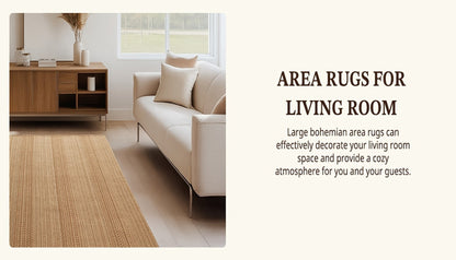 Washable Area Rug Non-Slip Rubber Backed Braided Woven Cotton Kitchen Mat Indoor Entryway Living Room Bedroom Floor Rug Multi-Size