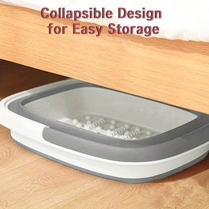 Foldable 3.96-Gallon Foot Bath Basin with Carry Handle, Raised Massage Surface and Four Colors